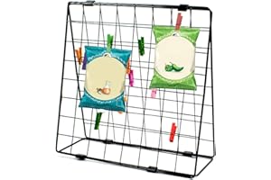 JINGHANGER Chip Rack Display Stand Snack Holder for Bags Chip Bag Organizer Countertop Snack Hanger Candy Cart Holder - Metal Stand with 20 Clips Perfect Chip Rack Display for Parties and Retail
