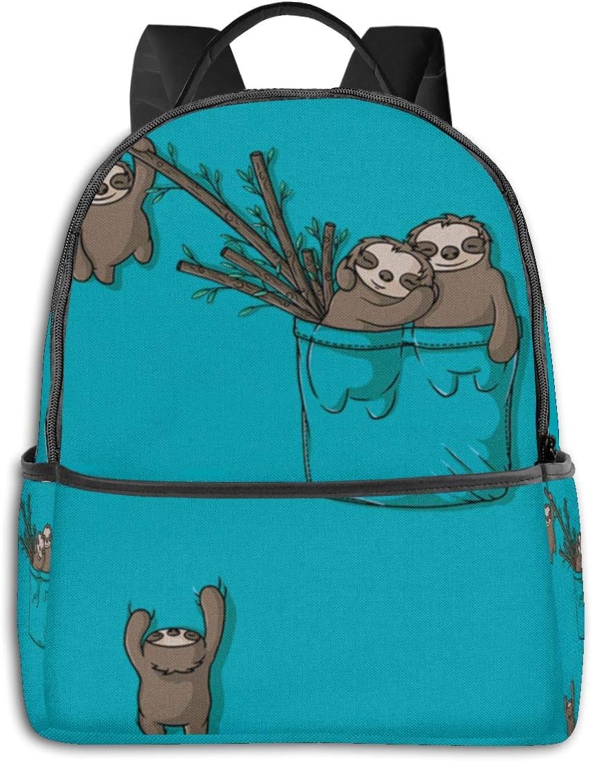 Pocket Sloth Laptop Backpack Fashion Theme School Backpack