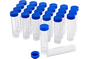 Ackers Science 25pcs-50ml Plastic Centrifuge Tubes Skirted Conical Bottom, Graduated Marks, Blue Screw Cap