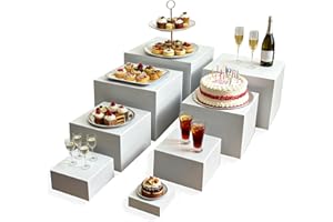 JIAOHENANZE 8PCS Buffet Risers，acrylic display risers， Dessert table display set。Display Racks for Gatherings, Catering, Jewelry, and Collectibles