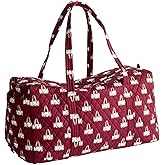 Vera Bradley Women's Large Original Duffel Bag-Premium Cotton Travel, Iconic Paisley Green Jacket, One Size