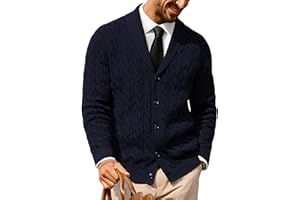 PJ PAUL JONES Mens Cardigan Sweater Cable Knit Sweaters Shawl Collar Texture Solid Cardigans