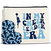 LyoGao Cheerleading Gifts Makeup Bag, Cheerleader Gifts for Women Girl Teammate Female Friend, Cheer Accessories Cosmetic Bag