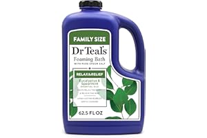 Dr Teal's Foaming Bath with Pure Epsom Salt, Relax & Relief with Eucalyptus & Spearmint, 62.5 fl oz