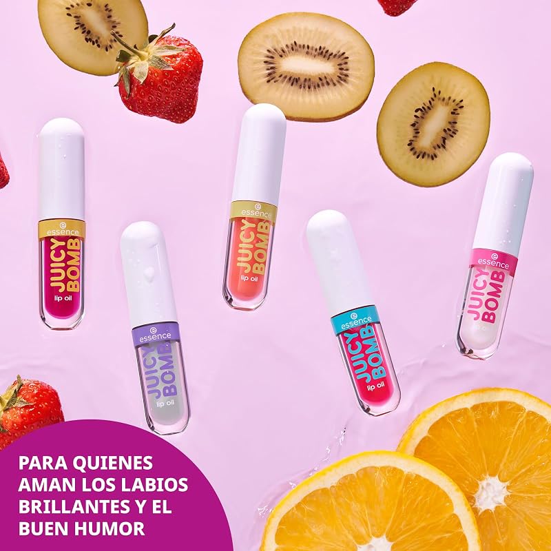 Conjunto de óleo labial essence JUICY BOMB 01, aroma frutado