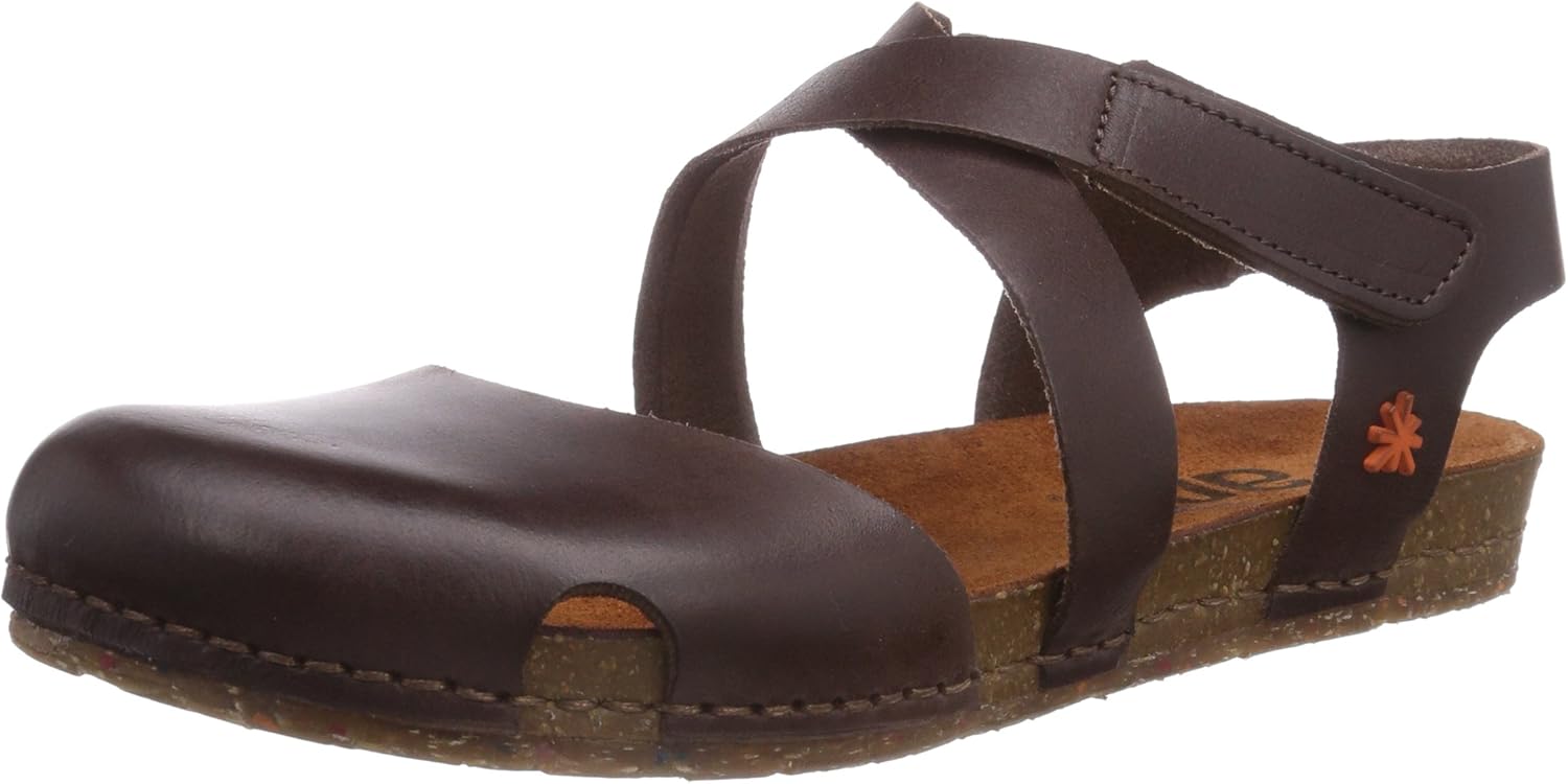 Art Creta Enclosed Toe with Strap Heel, Women's Sandals, Brown, 3 UK