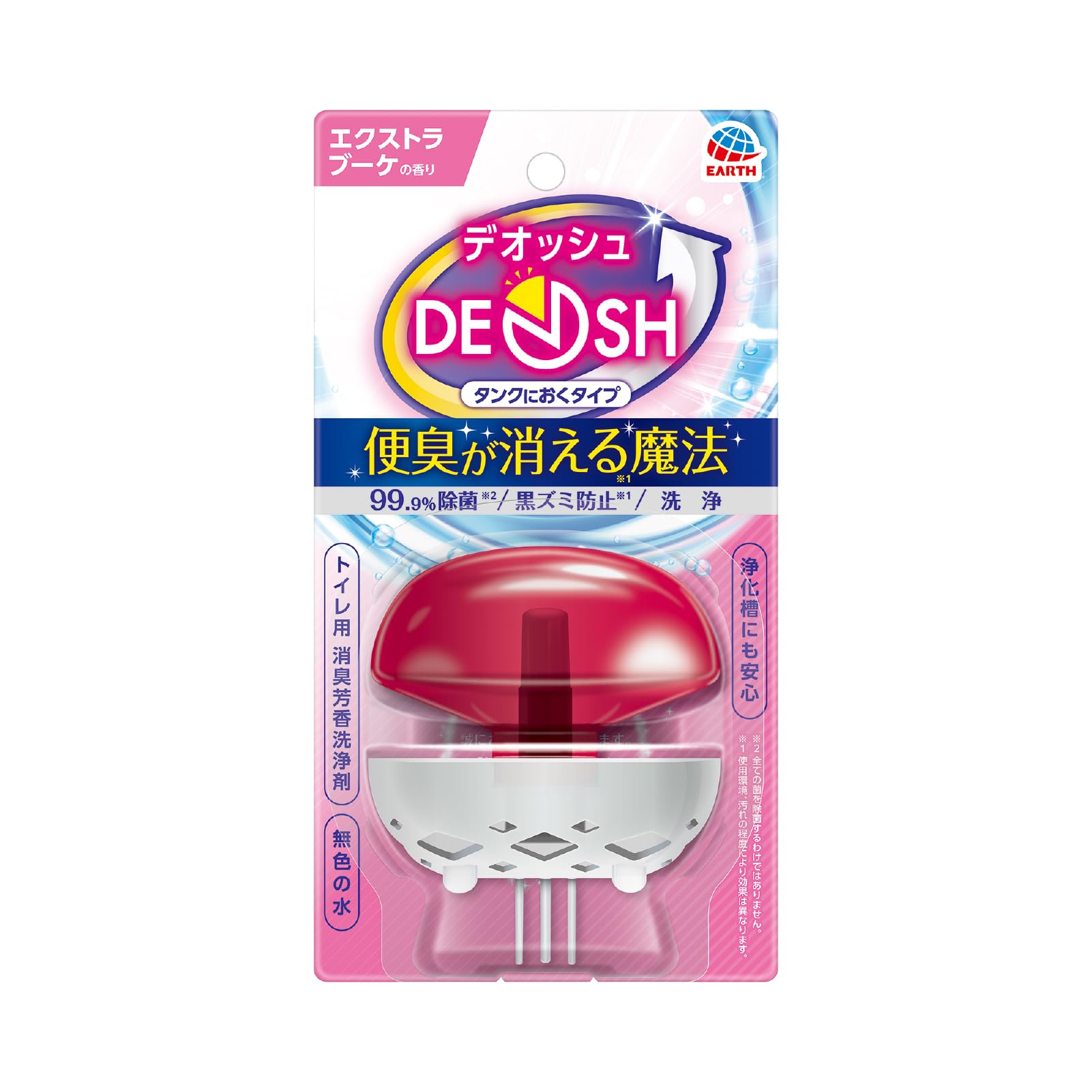 DEOSH デオッシュ便臭が消える魔法 トイレ用 消臭芳香洗浄剤 [エクストラブーケの香り] 99.9%除菌 黒ズミ防止 タンクにおくタイプ (アース製薬)商品画像