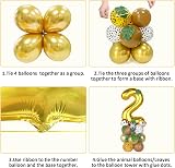 Balloon Dance Jungle 2nd Birthday Decorations 40in Gold Number 2 Leopard Zebra view 3