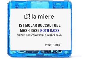 LA MIERE 80/Box 2nd Molar Bondable Non-Conv Stainless Steel Roth 0.022 Laser Mark Assorted Quadrants(UR UL LL & LR)