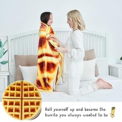 CASOFU Waffles Blanket, Giant Flour Waffles Throw