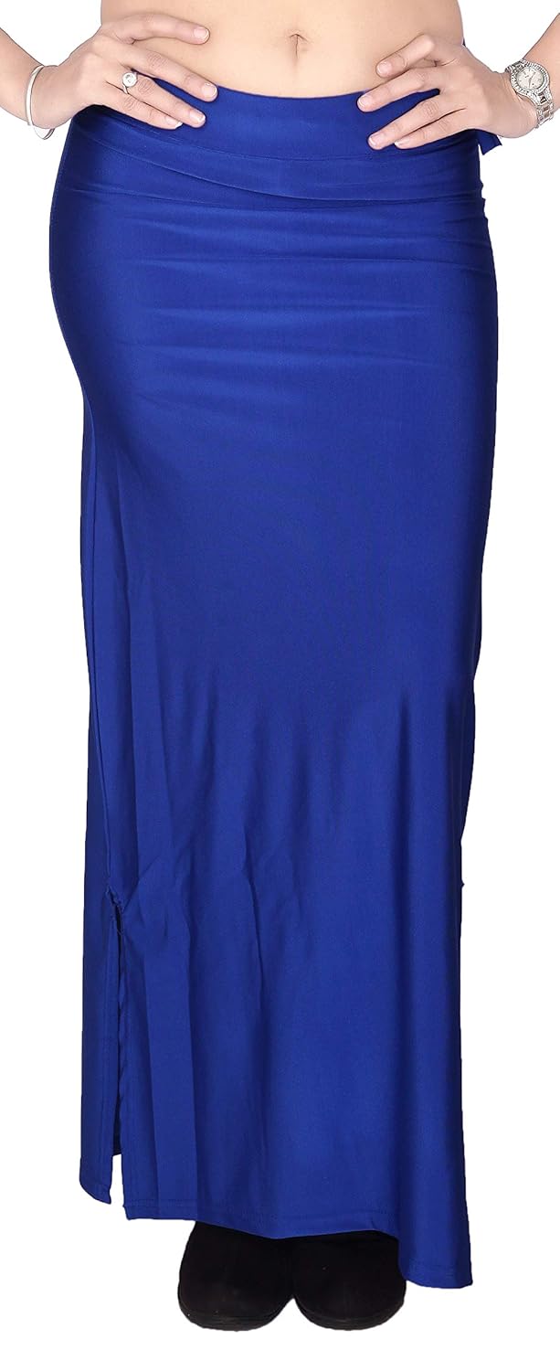 comix women lycra fabric comfort fit long length plain shiney petticoat shapewear