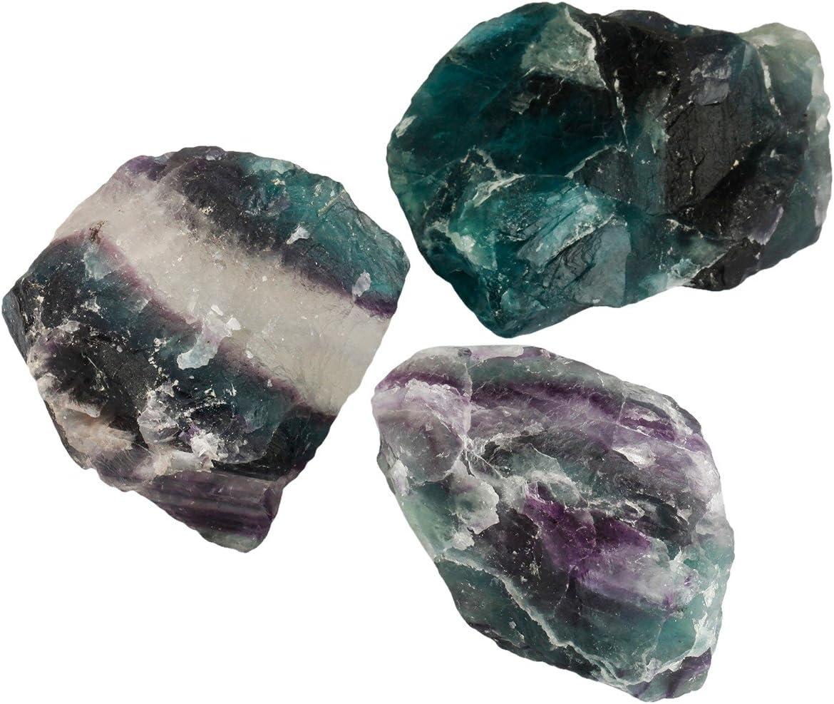 mookaitedecor Natural Fluorite Healing Crystal Rough Stone,Reiki Gemstone Specimen Figurine Home Decor(Approx 170-320g) - Image 4