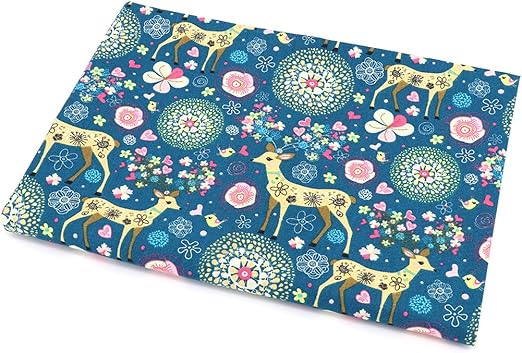 Amazon Necory ネコリー 布 生地 北欧 花柄 動物 森 インテリア おしゃれ 森鹿 布 生地 通販