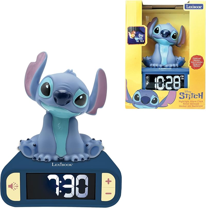 Lexibook Disney Stitch Nightlight Alarm Clock RL800DLXB Blue