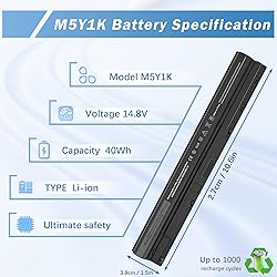 COWOOGMZ 40WH M5Y1K Battery Replacement for Dell I