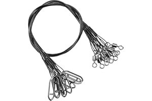 AMYSPORTS Steel Rigs Fishing Leaders Wire Stainless Lures Fishing Leader Heavy High Strength Wire Leaders Saltwater Black Nickel
