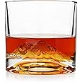LIITON Mount Rainier Heavy Crystal Whiskey Glasses Gift Set of 2, Thick Freezable Bourbon Glass 1lb Each, Premium Whiskey Gifts for Men, Frozen Crystal Chills Cocktails, 10 oz