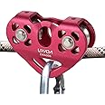 Lixada Zip Line Pulley 30KN Tandem Speed Double Pulley for 1/4 5/16 3/8 1/2 Cable Backyard Zipline, Hauling, Rigging and Commercial Purposes,Holds Upto 6700lbs