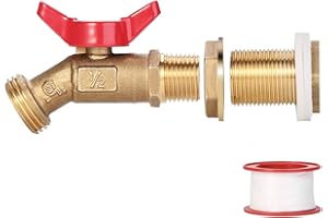 WADEO Rain Barrel Spigot Kit 1/4 Turn Ball Value Spigot with Bulkhead Fitting