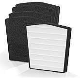 Prestivair Replacement Filter LP-HF550P Compatible with Live-Pure Bali Series LP550TH LP550THP Air Cleaner Purifier Filtration, 1 Pack HEPA Filter + 4 Pack Carbon Filter