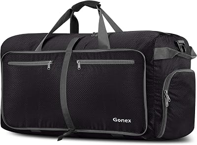 Gonex 150L Large Foldable Duffle Bag Shoes Compartment Black