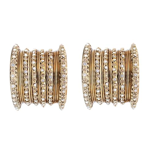 Buy Mahalaxmi Antique Look Jewellery Gold Plated Traditional Bangles