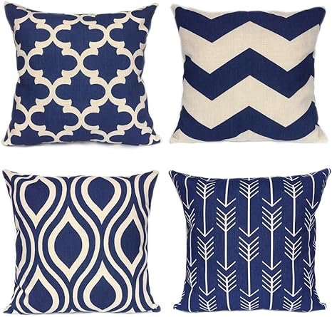 navy blue pillows amazon