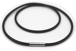 Glory Qin 3mm Black Silk Leather Cord Chain Wax Wire Rope Stainless Steel Clasp Necklace Rope 16 to 28 Inch (18 Inch)