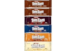 GOOD AUSSIE Arnott’s Tim Tam Chocolate Biscuits – 6-Pack Assortment: 2 Original, 1 Dark, 1 Double Coat, 1 Chewy Caramel, 1 White – Made in Australia