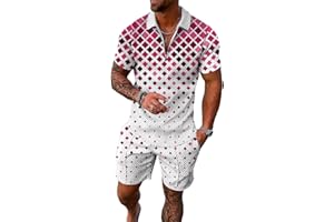 BIRW Men‘s Track Suits 2 Piece Summer Short Sets Outfits Fashion Polo Shirt Casual Short Sleeve and Shorts set