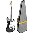 LETSROCK Electric Guitar Gig Bag, 39 Inch Electric Guitar Case with 0.5 Inch Thick Padding with Carry Handle, Pocket & Neck Strap Electric Guitar Bag Gray