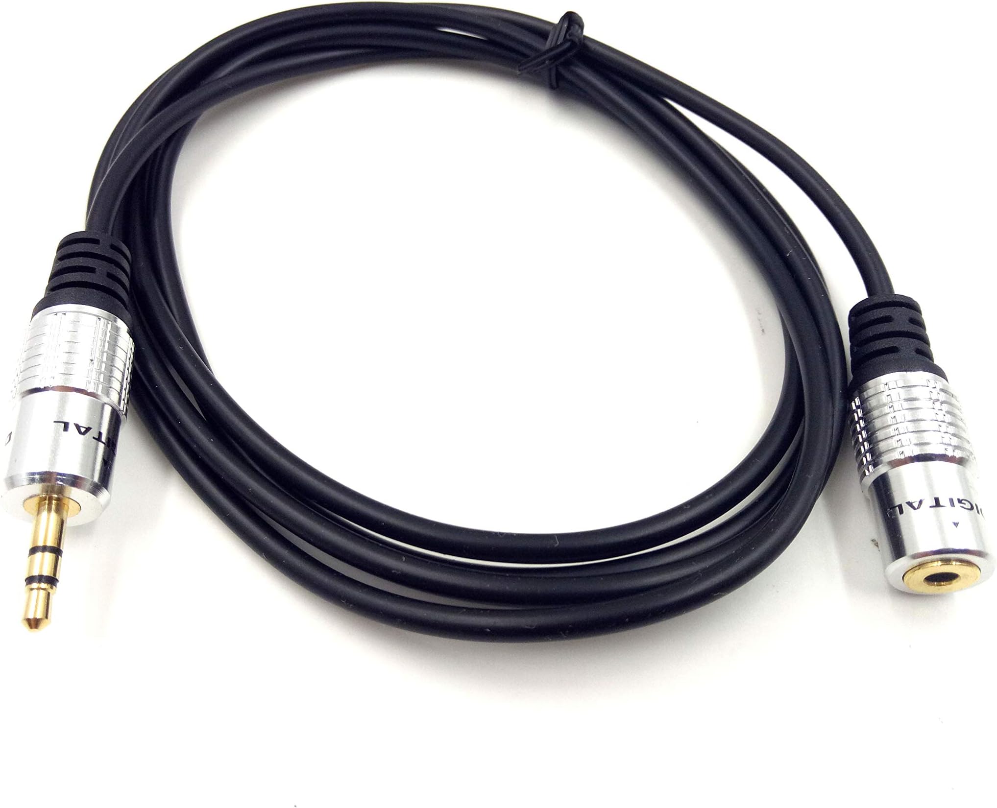 Haokiang 5Feet Gold Plated 3.5mm 1/8 inch TRS Male to Female Stereo Jack Plug Audio Extension Cable Aluminum Connector Adapter Cord(35M/F)