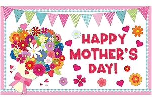 NAOZINEBI Mother's Day Bulletin Board Decoration Set Mother’s Day Flower Bulletin Board Happy Mothers Day Cutouts Happy Mother’s Day Bulletin Boarders for Mothers Day Spring Sunday School Classroom Decor