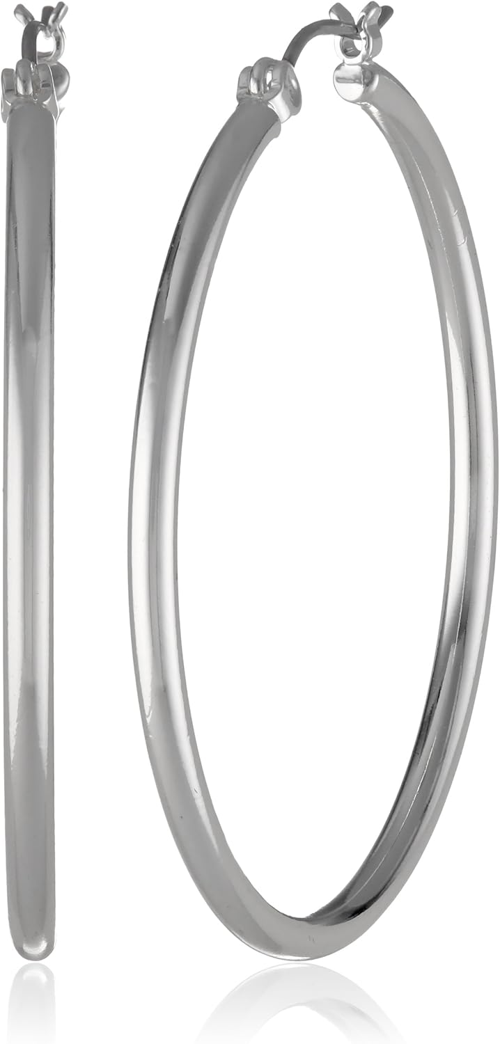 nine west silver hoop earrings