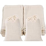 50 Pieces Muslin Bags Cotton Drawstring Bags Sachet Bag for Home Supplies (4 by 6 Inches)