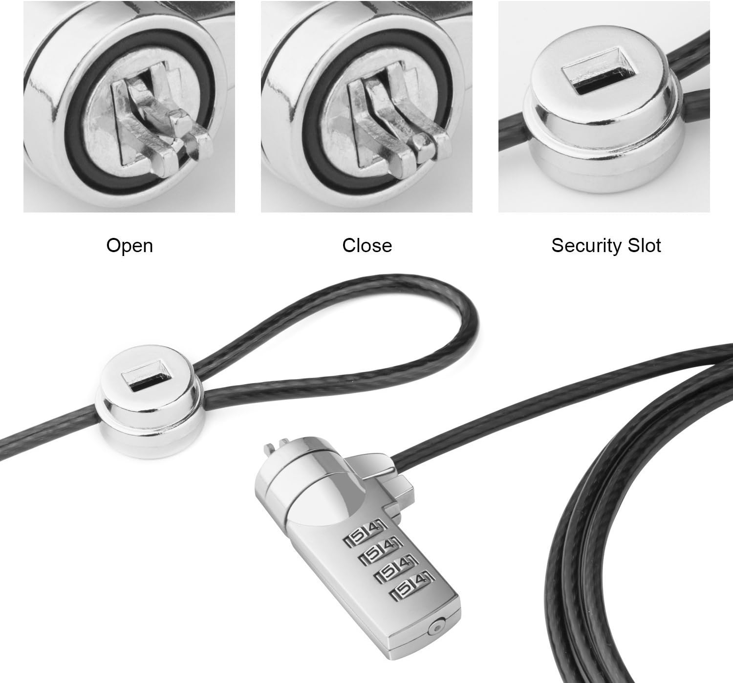 Laptop Security Lock, Combination Cable Lock, Theft Protection Tablet Lock Security Cable for Notebook Laptop Pc Computer Monitor - Image 5