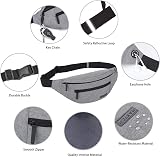 MAXTOP Large Bumbag Waist Fanny Pack with Headphone Jack 4 Pockets Grey view 5
