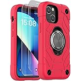 KCJ Compatible with iPhone 14 Case & iPhone 13 Case with [2 x Screen Protectors+1xCamera Lens Protector] Military Grade Drop Protection Case for iPhone 14/iPhone 13 6.1"