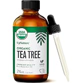UpNature Tea Tree Oil - Organic Essential Oil for Skin Hair Toenail (2oz) | USDA Organic Tea Tree Essential Oil for Scalp, Body, Face &amp; Nails Care