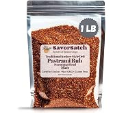 SavorSatch Pastrami Rub Seasoning Spice Blend - Resealable Pouch | Bulk Pack for Restaurants &amp; Home Use | Traditional Deli-Style Kosher Flavor for Grilling or Smoking Authentic Homemade Pastrami, Corned Beef, Brisket, &amp; Charcuterie | Non-GMO, Gluten-Free - 16oz (Pack of 1)