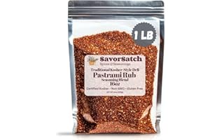 SavorSatch Pastrami Rub Seasoning Spice Blend - Resealable Pouch | Bulk Pack for Restaurants & Home Use | Traditional Deli-Style Kosher Flavor for Grilling or Smoking Authentic Homemade Pastrami, Corned Beef, Brisket, & Charcuterie | Non-GMO, Gluten-Free - 16oz (Pack of 1)