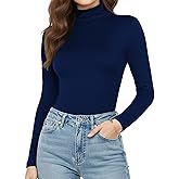 Womens Long Sleeve Turtleneck T-Shirts Mock Neck Underwear Fall Winter Fashion Base Layer Casual Lightweight Soft Tops