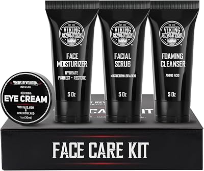 Viking Revolution Mens Skincare Kit Moisturiser Wash Scrub Eye Cream 148ml