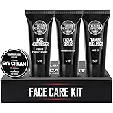 Viking Revolution Men's Facial Skin Care Kit - Includes Rejuvenating Face Moisturizer, Microdermabrasion Facial Scrub, Foaming Cleanser (5oz Each) and Eye Cream (1oz)