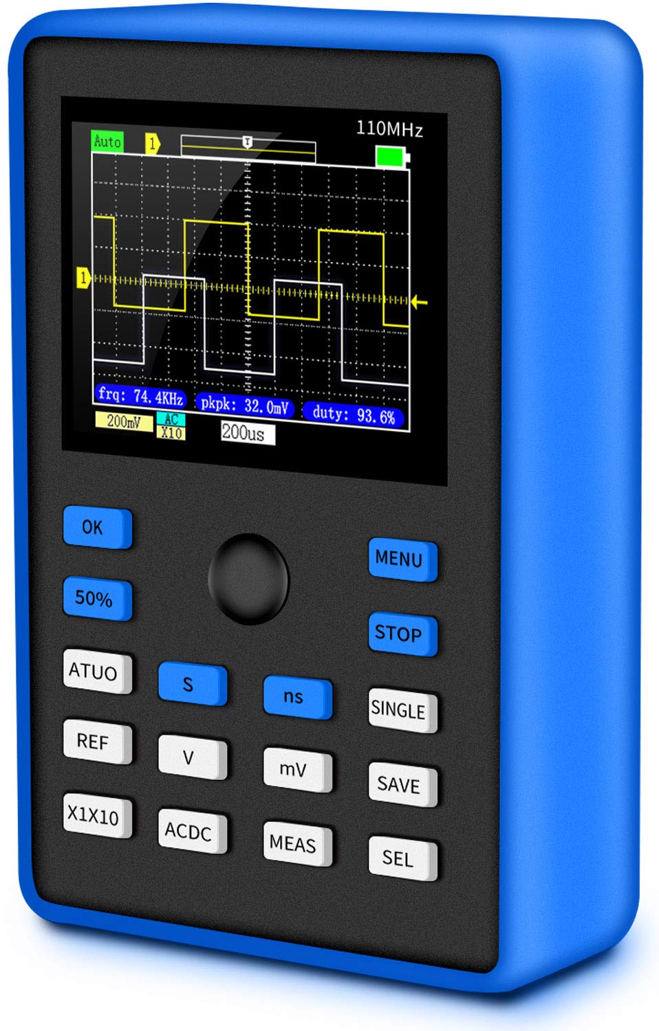 Digital oscilloscope, 2.4inch handheld oscilloscope 500 ms/s sampling