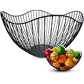 Maypes Metal Wire Fruit Basket Fruit Bowl for kitchen Counter Modern Home Storage Decorative Centerpiece Countertop Bowl Stand Produce Holder Wire Basket Storage for Vegetables Fruits Bread Snacks