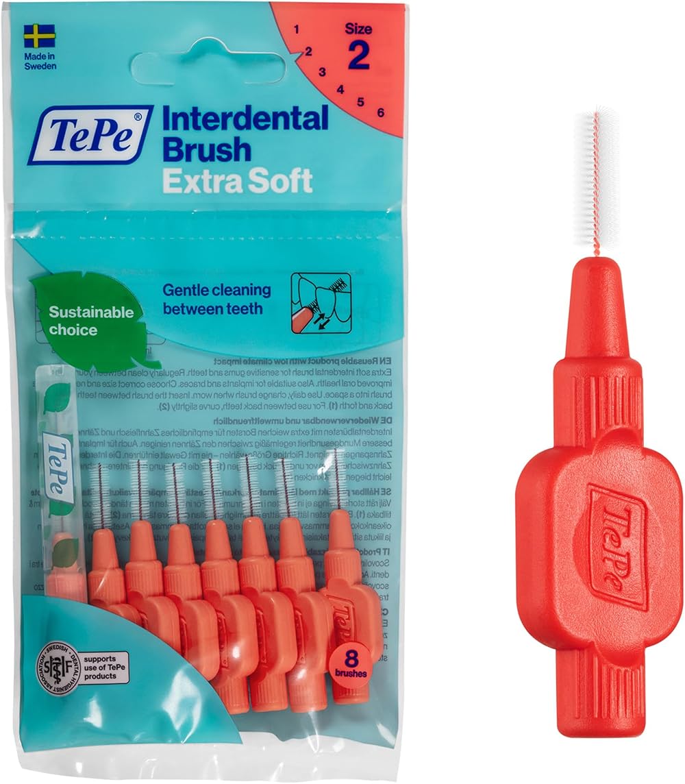 TePe Interdental Brush Extra Soft Red ISO 2 0.5mm 8pcs