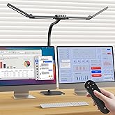 Omorepa 4 Light Bar Design Goose-Neck Desk Lamp with Base,24W Bright Led Tall Overhead Desk Light for Home Office,Eye Care Reading Table Light for Desktop Working,Drafting,Reading