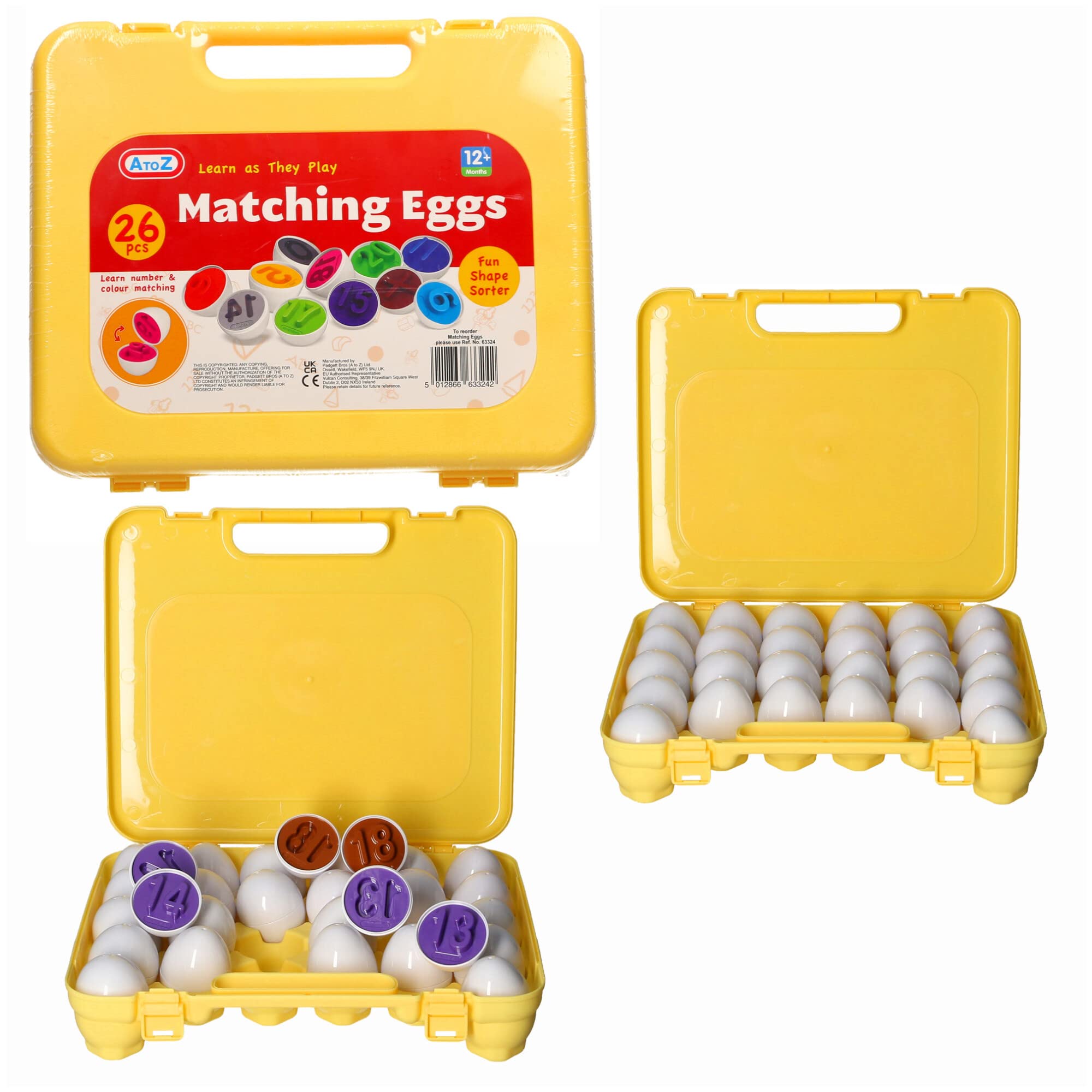 Padgett Bros 63324 Matching Eggs, Yellow, Lifelike
