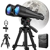 20x80 Astronomy Binoculars for Adults, High Power Stargazing Binoculars with Bak4 Prism, Low Light Vision for Moon Observation & Wildlife Watching, Includes Tripod,Tripod Adapter and Carrying Case